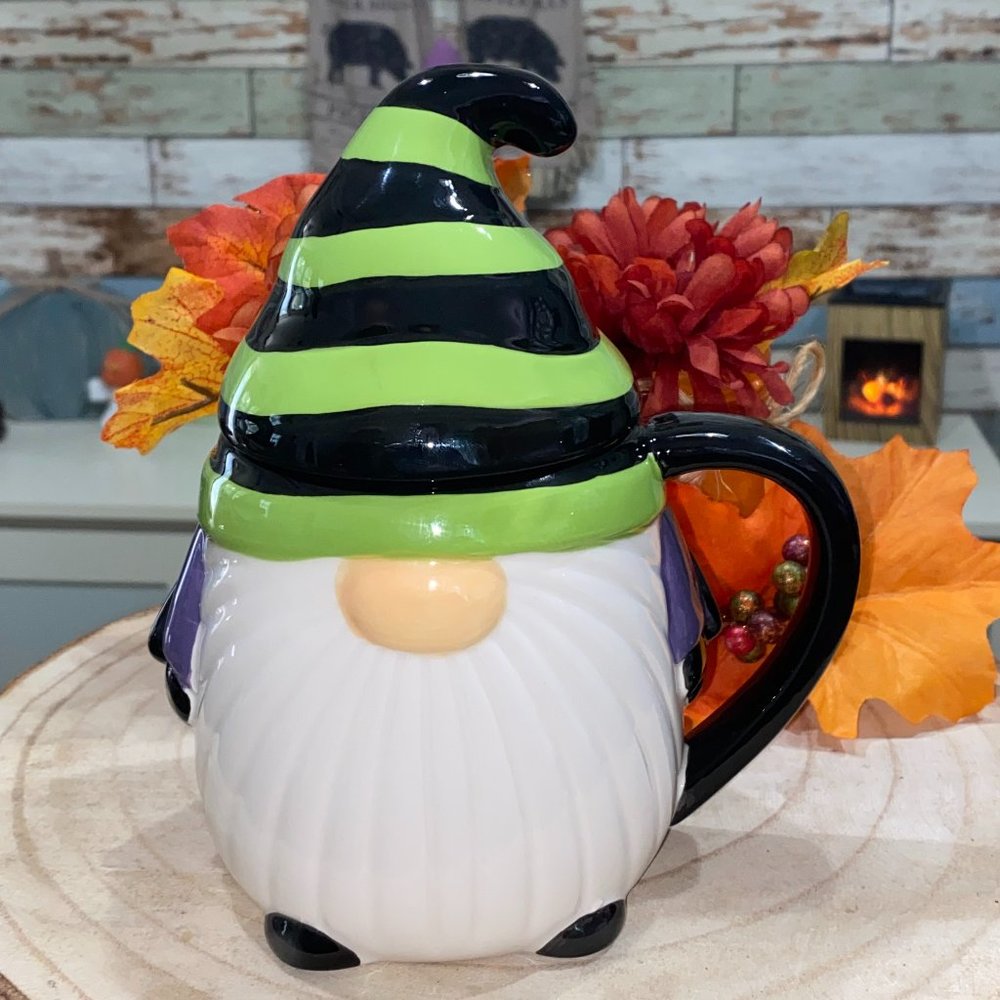 Gnome Bat Mug with Topper